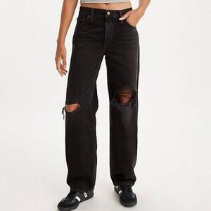 Levi's Black Baggy Dad Wide Leg Jeans